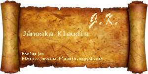 Jánoska Klaudia névjegykártya
